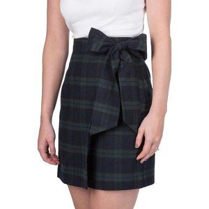 Lauren James Tartan Mini Skirt with Bow Detail, Size S